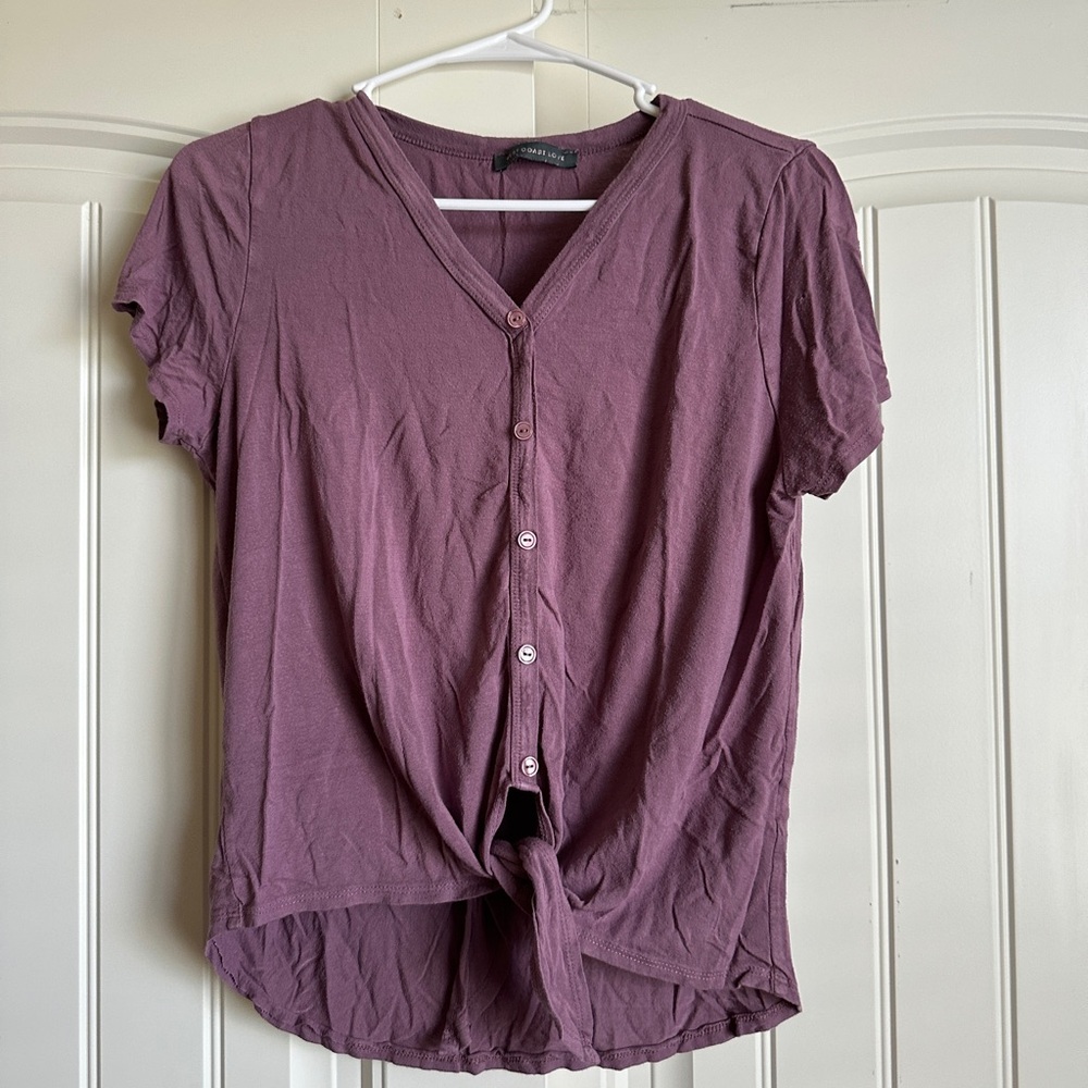Elegant Mauve Button-Down Women's Shirt